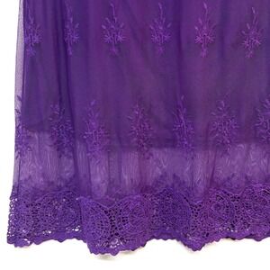 Vtg 80/90s Purple Sheer Lace Maxi Skirt Whimsigoth Gothic Romantic Y2K USA NWT